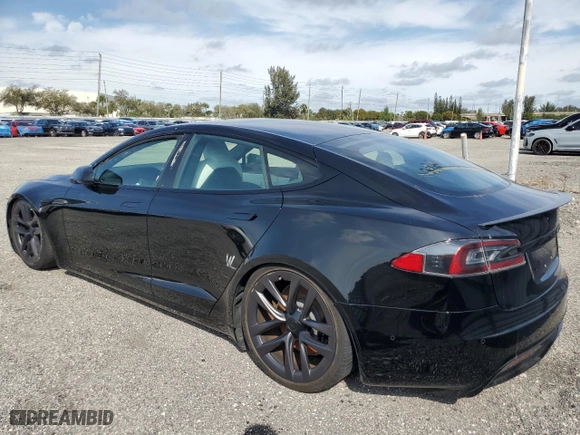 2022 Tesla Model S Plaid with VIN 5YJSA1E64NF461218, listed as a Copart auction lot 84467644 with 0 miles and Salvage Title. Bid and sale history available at carsss.com. Image 2.