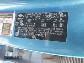 2017 Kia Soul + with VIN KNDJP3A51H7484839, listed as a IAAI auction lot 41861472 with 129,949 mi miles. Bid and sale history available at carsss.com. Image 9.