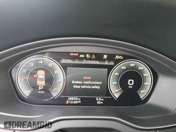 2021 Audi Q5 Premium Plus with VIN WA1BAAFY9M2035407, listed as a Copart auction lot 49468485 with 36,830 mi miles and Salvage Title. Bid and sale history available at carsss.com. Image 9.
