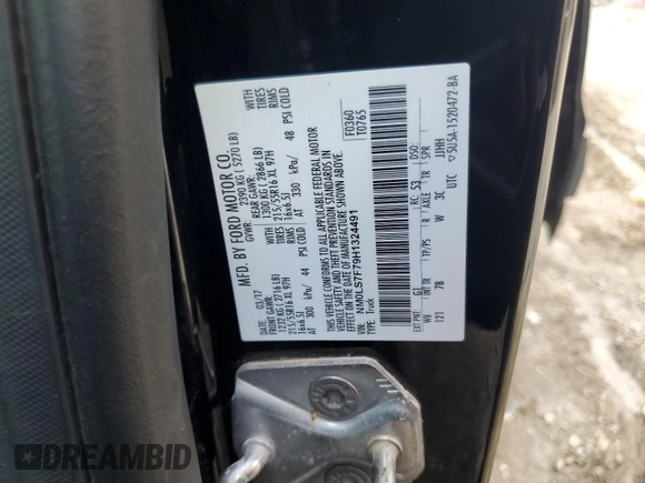 2017 Ford Transit Connect XLT with VIN NM0LS7F79H1324491, listed as a Copart auction lot 60055345 with 128,463 mi miles and Salvage title. Bid and sale history available at DreamBid. Image 13.