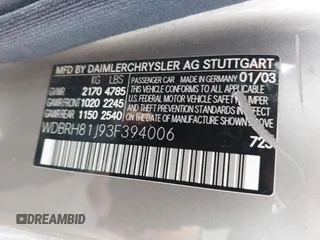 2003 Mercedes-Benz C 240 z VIN WDBRH81J93F394006, wystawiony jako IAAI lot #42061601 z przebiegiem 143 431 mil mil oraz . Historia ofert i sprzedaży dostępna na DreamBid. Obrazek 9.