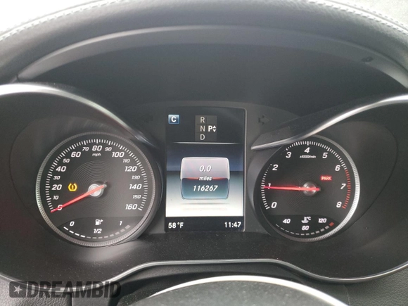 2017 Mercedes-Benz C 300 with VIN 55SWF4JB1HU179841, listed as a Copart auction lot 53890695 with 116,267 mi miles and Salvage Title. Bid and sale history available at DreamBid. Image 9.