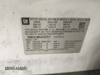 2018 Chevrolet Trax LT with VIN 3GNCJLSB0JL327617, listed as a IAAI auction lot 41801919 with 87,777 mi miles and . Bid and sale history available at carsss.com. Image 9.