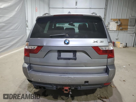 2008 BMW X3 3.0si with VIN WBXPC93408WJ11846, listed as a Copart auction lot 53827205 with 0 mi miles and Clean Title. Bid and sale history available at carsss.com. Image 6.