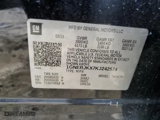 2019 Chevrolet Traverse RS with VIN 1GNERJKX7KJ242574, listed as a Copart auction lot 43157425 with 110,122 mi miles and Salvage Title. Bid and sale history available at carsss.com. Image 14.