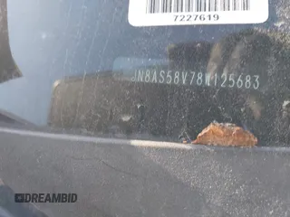 2008 Nissan Rogue SL z VIN JN8AS58V78W125683, wystawiony jako IAAI lot #42121697 z przebiegiem Nie podano mil oraz . Historia ofert i sprzedaży dostępna na DreamBid. Obrazek 11.