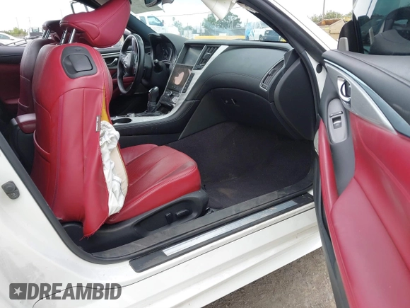 2017 Infiniti Q60 Red Sport 400 with VIN JN1FV7EKXHM611062, listed as a IAAI auction lot 40374401 with 69,460 mi miles and . Bid and sale history available at carsss.com. Image 5.