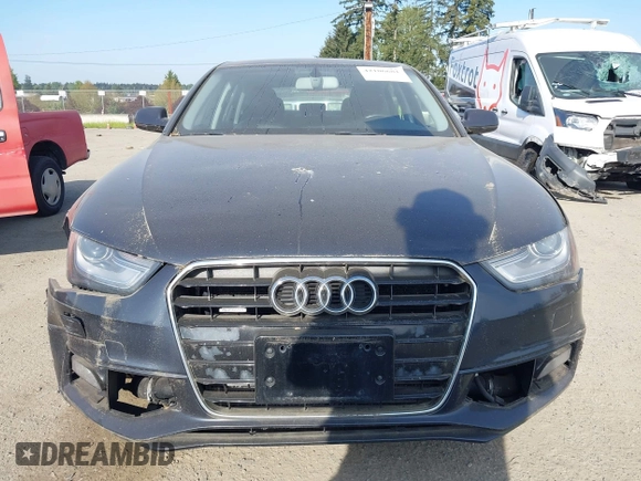 2014 Audi A4 Premium with VIN WAUBFAFL4EN023707, listed as a IAAI auction lot 42106681 with 116,740 mi miles. Bid and sale history available at carsss.com. Image 12.