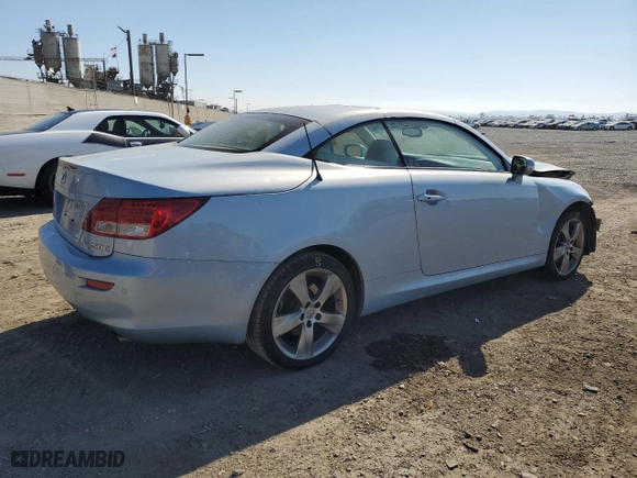 2010 Lexus IS 250C with VIN JTHFF2C29A2512703, listed as a Copart auction lot 46856025 with 0 miles and Salvage Title. Bid and sale history available at carsss.com. Image 3.