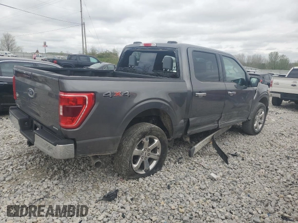 2023 Ford F-150 XL with VIN 1FTEW1EP8PKF20042, listed as a Copart auction lot 55163335 with 26,870 mi miles and Salvage title. Bid and sale history available at DreamBid. Image 3.
