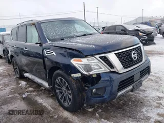 2020 Nissan Armada SL with VIN JN8AY2NC5LX519119, listed as a IAAI auction lot 41447880 with 100,862 mi miles. Bid and sale history available at carsss.com. Image 1.