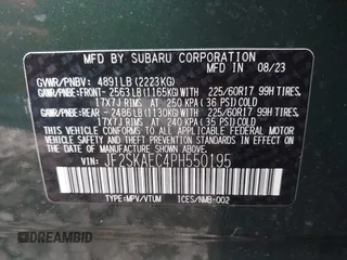 2023 Subaru Forester Premium z VIN JF2SKAEC4PH550195, wystawiony jako IAAI lot #42090869 z przebiegiem 7 271 mil mil oraz . Historia ofert i sprzedaży dostępna na DreamBid. Obrazek 9.