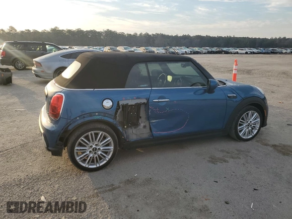 2022 MINI Convertible Cooper S z VIN WMW43DL00N3P16346, wystawiony jako Copart lot #48542555 z przebiegiem 19 138 mil mil oraz Tytuł czysty. Historia ofert i sprzedaży dostępna na DreamBid. Obrazek 3.
