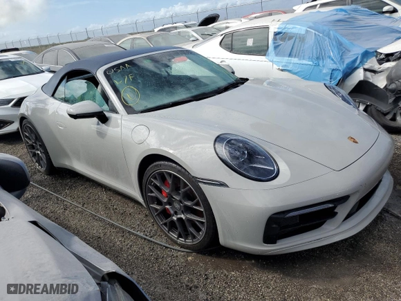 2022 Porsche 911 Carrera S with VIN WP0CB2A9XNS245285, listed as a Copart auction lot 74853254 with 0 mi miles and Non Repairable. Bid and sale history available at carsss.com. Image 4.