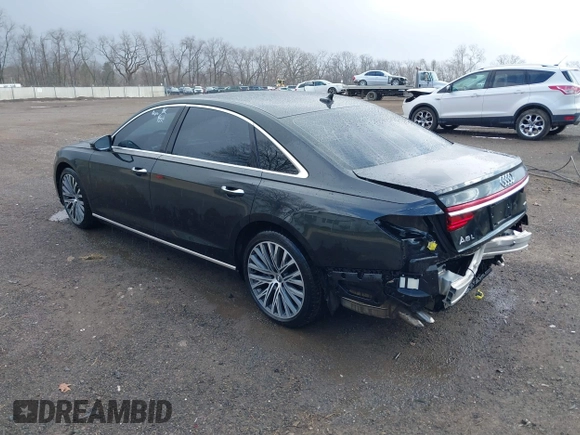 2019 Audi A8 L with VIN WAU8DAF84KN019115, listed as a IAAI auction lot 41856931 with 84,387 mi miles. Bid and sale history available at carsss.com. Image 3.