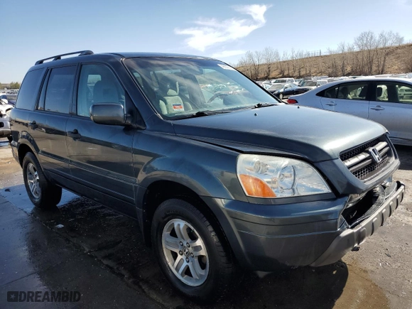 2004 Honda Pilot EX with VIN 2HKYF18404H585637, listed as a Copart auction lot 48829995 with 214,395 mi miles and Salvage Title. Bid and sale history available at carsss.com. Image 4.