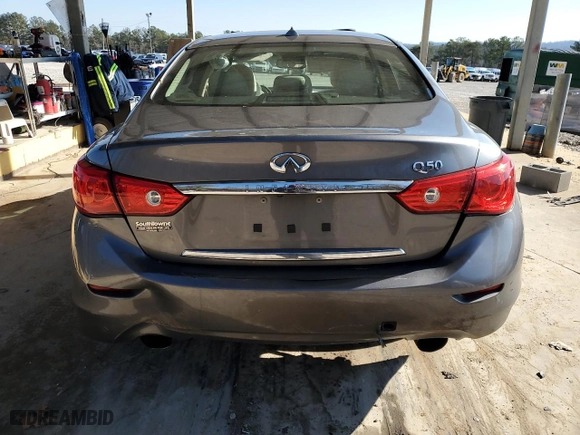 2016 Infiniti Q50 3.0t Premium with VIN JN1EV7AP5GM302921, listed as a Copart auction lot 86820974 with 0 mi miles and Salvage Title. Bid and sale history available at carsss.com. Image 6.