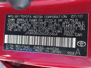 2010 Toyota Prius II with VIN JTDKN3DU0A0203464, listed as a IAAI auction lot 42113810 with 137,462 mi miles. Bid and sale history available at carsss.com. Image 9.