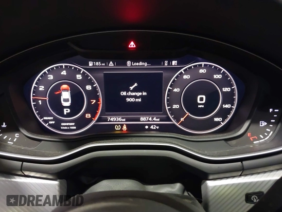 2018 Audi A5 Premium Plus with VIN WAUTNAF50JA011354, listed as a IAAI auction lot 41396659 with 74,936 mi miles and . Bid and sale history available at DreamBid. Image 7.