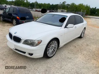2007 BMW 7 Series 750Li with VIN WBAHN83547DT65694, listed as a Copart auction lot 56299075 with 167,510 mi miles and Clean Title. Bid and sale history available at DreamBid. Image 2.
