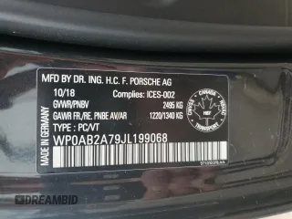 2018 Porsche Panamera 4S с VIN WP0AB2A79JL199068, выставлен на аукционе Copart как лот 60133525 с пробегом 72 003 миль миль и Списание • Salvage title. История ставок и продаж доступна на DreamBid. Изображение 13.