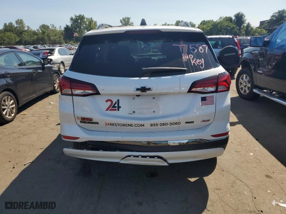 2022 Chevrolet Equinox RS with VIN 2GNAXWEV4N6113964, listed as a Copart auction lot 70246884 with 0 mi miles and Salvage Title. Bid and sale history available at carsss.com. Image 6.