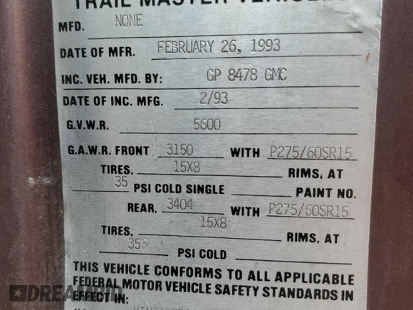 1993 GMC Sierra 1500 with VIN 1GDDC14Z6PZ526240, listed as a Copart auction lot 81913724 with 303,163 mi miles and Salvage Title. Bid and sale history available at DreamBid. Image 12.
