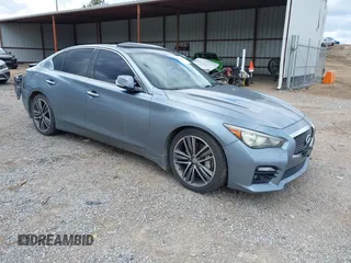 2014 Infiniti Q50 Premium z VIN JN1BV7APXEM693497, wystawiony jako IAAI lot #41729626 z przebiegiem 151 560 mil mil oraz . Historia ofert i sprzedaży dostępna na DreamBid. Obrazek 1.