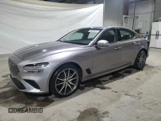 2023 Genesis G70 2.0T with VIN KMTG34TA6PU127017, listed as a Copart auction lot 77457834 with 28,324 mi miles and Clean Title. Bid and sale history available at DreamBid. Image 1.