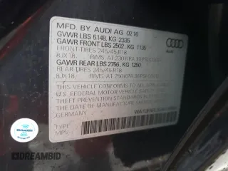 2016 Audi allroad Premium Plus with VIN WA1UFAFL3GA016800, listed as a Copart auction lot 85753844 with 79,113 mi miles and Salvage Title. Bid and sale history available at carsss.com. Image 12.