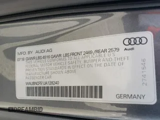 2018 Audi A5 Sportback Premium Plus with VIN WAUBNCF51JA128240, listed as a Copart auction lot 38999434 with 34,521 mi miles. Bid and sale history available at carsss.com. Image 13.