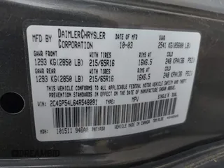 2004 Chrysler Town & Country Touring z VIN 2C4GP54L64R548091, wystawiony jako IAAI lot #42100811 z przebiegiem 251 192 mil mil oraz . Historia ofert i sprzedaży dostępna na DreamBid. Obrazek 9.