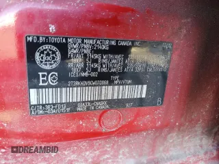 2012 Toyota RAV4 Sport with VIN 2T3RK4DV9CW070868, listed as a Copart auction lot 48122065 with 203,681 mi miles and Salvage title. Bid and sale history available at DreamBid. Image 12.