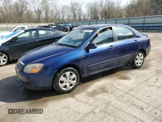 2009 Kia Spectra EX with VIN KNAFE222595620247, listed as a Copart auction lot 53828625 with 191,968 mi miles and Salvage Title. Bid and sale history available at carsss.com. Image 1.