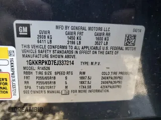 2014 GMC Acadia SLE with VIN 1GKKRPKD7EJ337214, listed as a Copart auction lot 48785655 with 145,313 mi miles and Salvage Title. Bid and sale history available at carsss.com. Image 13.