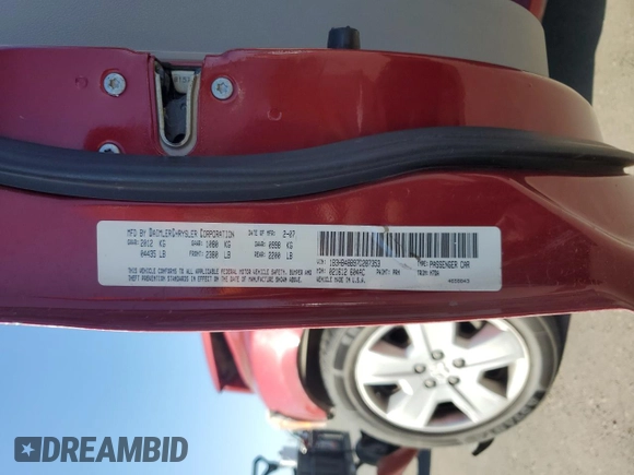 2007 Dodge Caliber SXT z VIN 1B3HB48B97D287353, wystawiony jako Copart lot #56952655 z przebiegiem 205 718 mil mil oraz Szkoda całkowita • Salvage title. Historia ofert i sprzedaży dostępna na DreamBid. Obrazek 13.