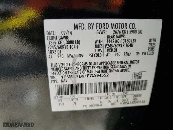 2015 Ford Explorer with VIN 1FM5K7B91FGA94552, listed as a Copart auction lot 72983304 with 137,856 mi miles and Clean Title. Bid and sale history available at carsss.com. Image 13.