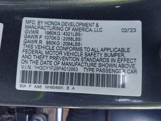 2023 Honda Accord Sedan LX with VIN 1HGCY1F25PA012963, listed as a IAAI auction lot 41959828 with 30,624 mi miles. Bid and sale history available at carsss.com. Image 9.