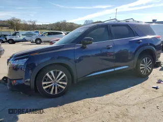 2022 Nissan Pathfinder Platinum with VIN 5N1DR3DH1NC219172, listed as a Copart auction lot 80288214 with 57,108 mi miles and Salvage title. Bid and sale history available at DreamBid. Image 1.