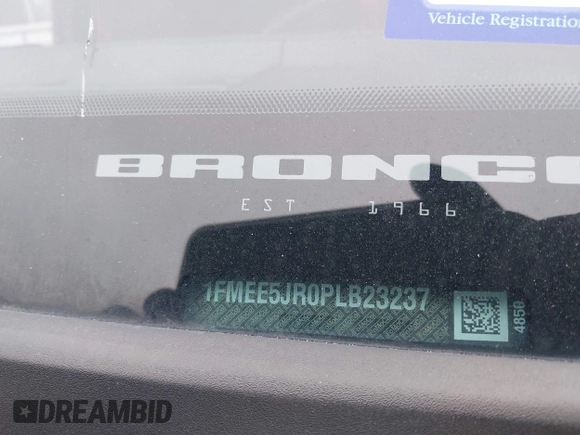 2023 Ford Bronco Raptor with VIN 1FMEE5JR0PLB23237, listed as a IAAI auction lot 41571428 with 25,530 mi miles. Bid and sale history available at carsss.com. Image 9.