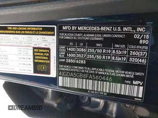 2015 Mercedes-Benz M 400 with VIN 4JGDA5GB8FA560446, listed as a IAAI auction lot 41783953 with 144,633 mi miles and . Bid and sale history available at DreamBid. Image 9.