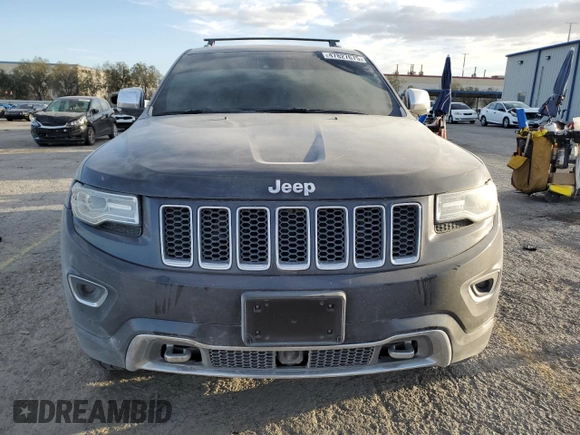 2014 Jeep Grand Cherokee Overland with VIN 1C4RJFCT4EC506790, listed as a Copart auction lot 47827675 with 163,511 mi miles and Salvage Title. Bid and sale history available at DreamBid. Image 5.