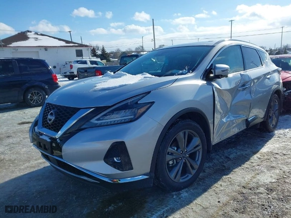2023 Nissan Murano Platinum with VIN 5N1AZ2DS2PC131064, listed as a IAAI auction lot 41546244 with 3,692 mi miles. Bid and sale history available at carsss.com. Image 2.