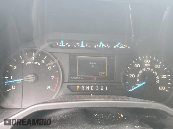 2015 Ford F-150 XL with VIN 1FTEX1C89FFD11232, listed as a Copart auction lot 58752915 with 185,065 mi miles and Salvage title. Bid and sale history available at DreamBid. Image 9.