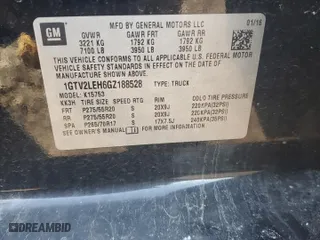 2016 GMC Sierra 1500 with VIN 1GTV2LEH6GZ188528, listed as a Copart auction lot 85533204 with 170,513 mi miles and Salvage Title. Bid and sale history available at carsss.com. Image 12.