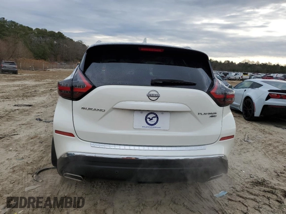 2024 Nissan Murano Platinum z VIN 5N1AZ2DS9RC126219, wystawiony jako Copart lot #86307474 z przebiegiem 452 mil mil oraz Szkoda całkowita • Salvage title. Historia ofert i sprzedaży dostępna na DreamBid. Obrazek 6.
