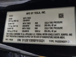 2025 Tesla Model 3 Long Range с VIN 5YJ3E1EB9SF915531, выставлен на аукционе IAAI как лот 42191805 с пробегом 3 333 миль миль и . История ставок и продаж доступна на DreamBid. Изображение 9.