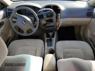 2005 Kia Spectra LX with VIN KNAFE122855108907, listed as a Copart auction lot 77502354 with Not Provided miles and Salvage Title. Bid and sale history available at carsss.com. Image 8.