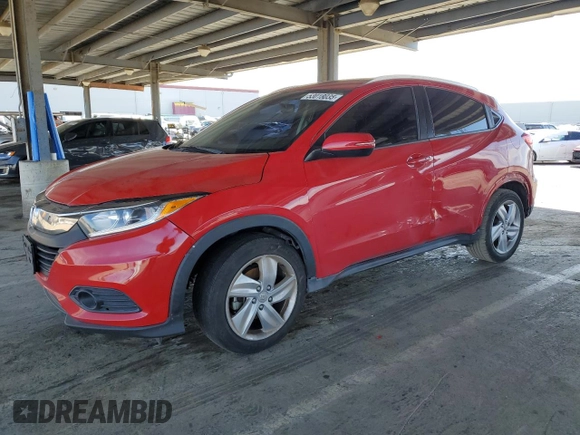 2019 Honda HR-V EX with VIN 3CZRU5H58KM717250, listed as a Copart auction lot 53018035 with 143,529 mi miles and Salvage Title. Bid and sale history available at carsss.com. Image 1.