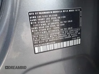 2019 Volkswagen Tiguan S с VIN 3VV1B7AX4KM023236, выставлен на аукционе IAAI как лот 41687279 с пробегом 42 222 миль миль и . История ставок и продаж доступна на DreamBid. Изображение 9.